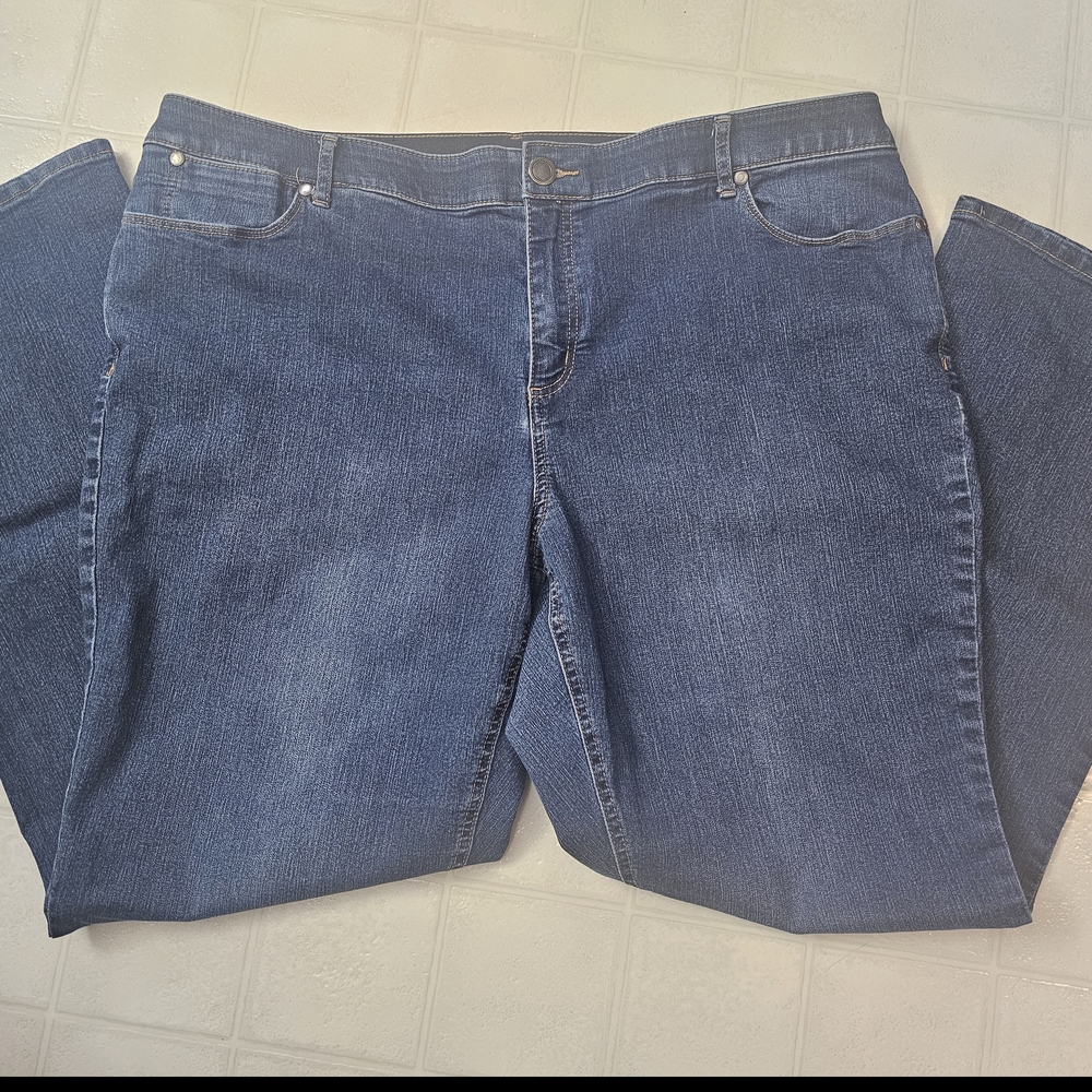 CJ Banks Women's Straight Leg Blue Jeans